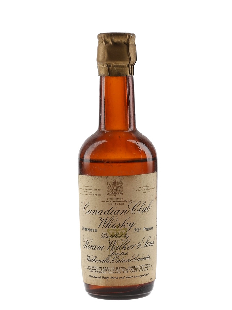 Hiram Walker Canadian Club Bottled 1930s -1940s 5cl / 40%