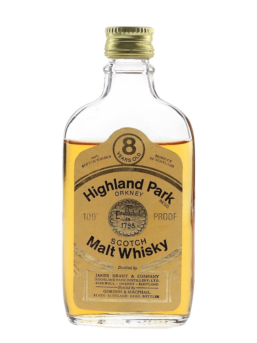 Highland Park 8 Year Old 100 Proof Bottled 1980s - Gordon & MacPhail 5cl / 57%