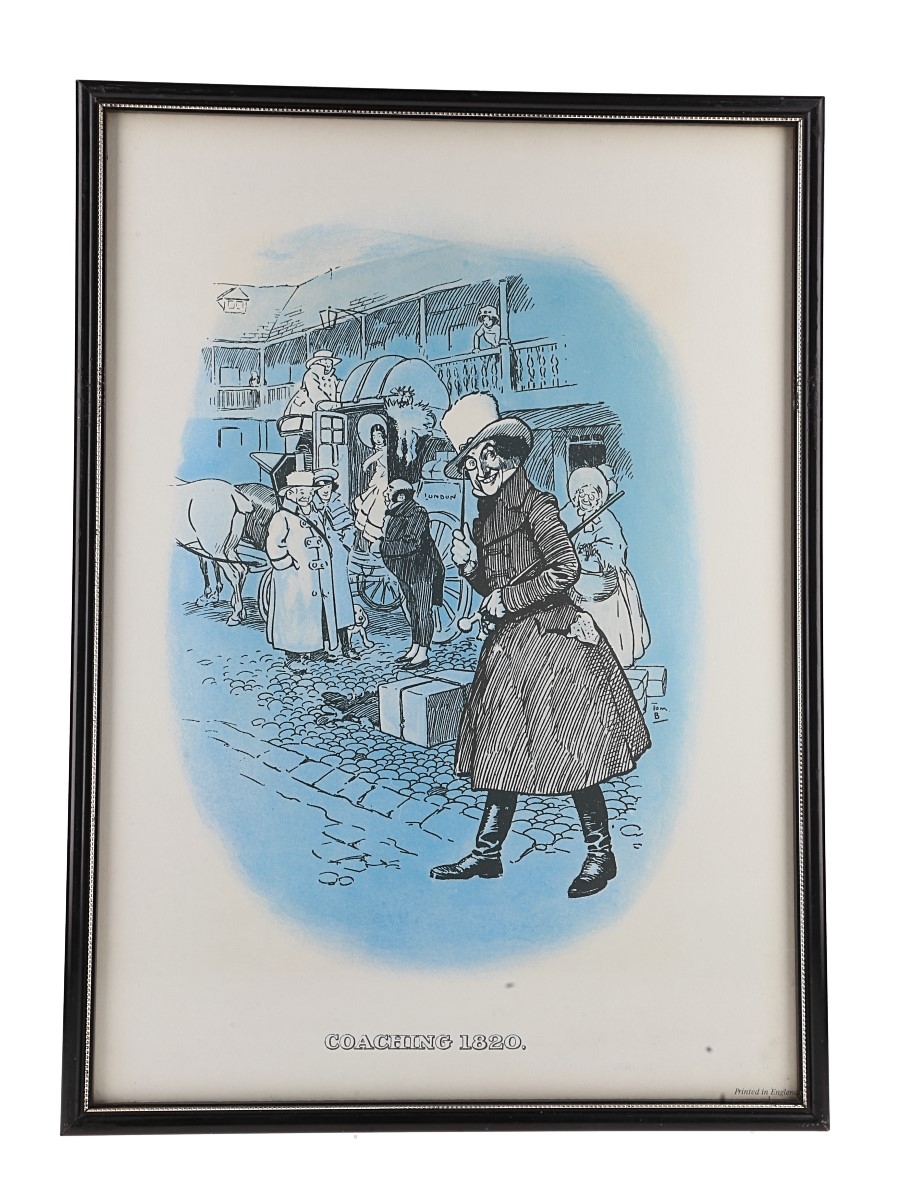 Johnnie Walker Sporting Print - coaching 1820 Early 20th Century - Tom Browne 37cm x 27cm