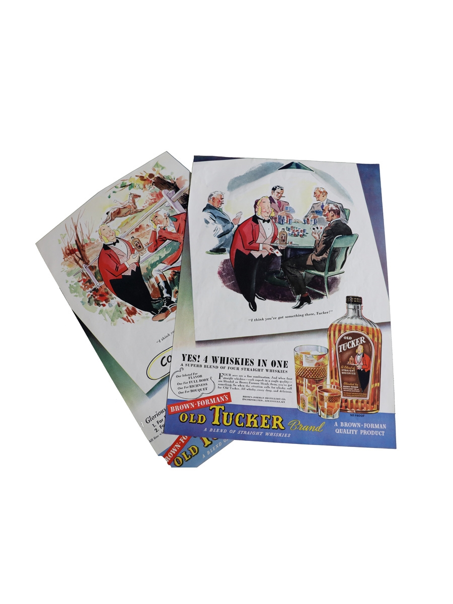 North American Whiskey 1930s and 1940s Advertising Prints 8 x 26cm x 36cm