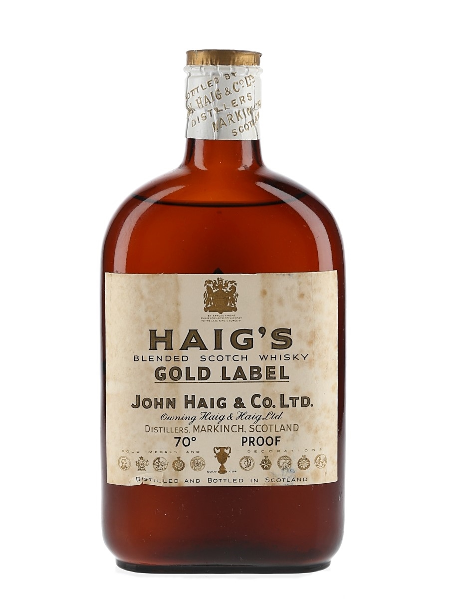 Haig's Gold Label Spring Cap Bottled 1950s 37.8cl