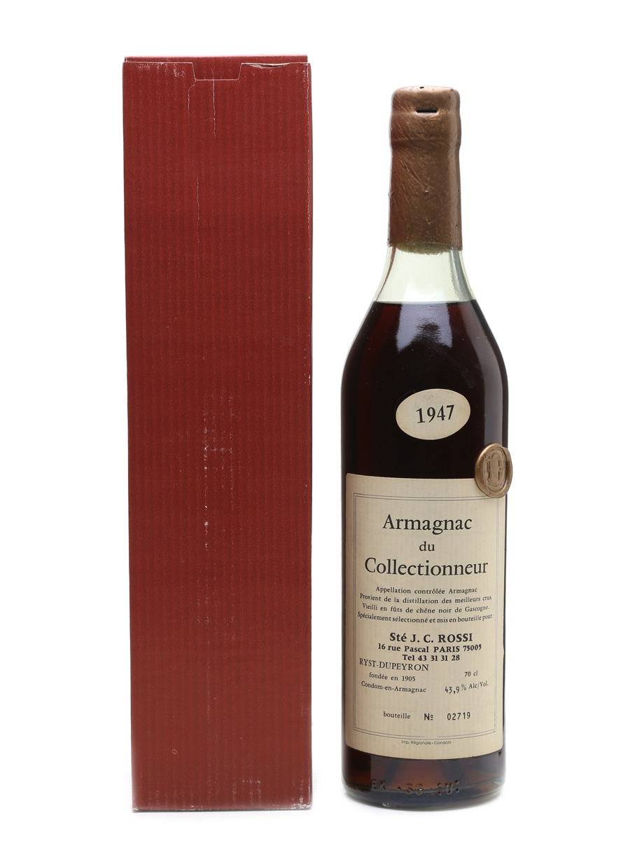 Dupeyron 1947 Armagnac Bottled for J C Rossi, Paris 70cl / 43.9%