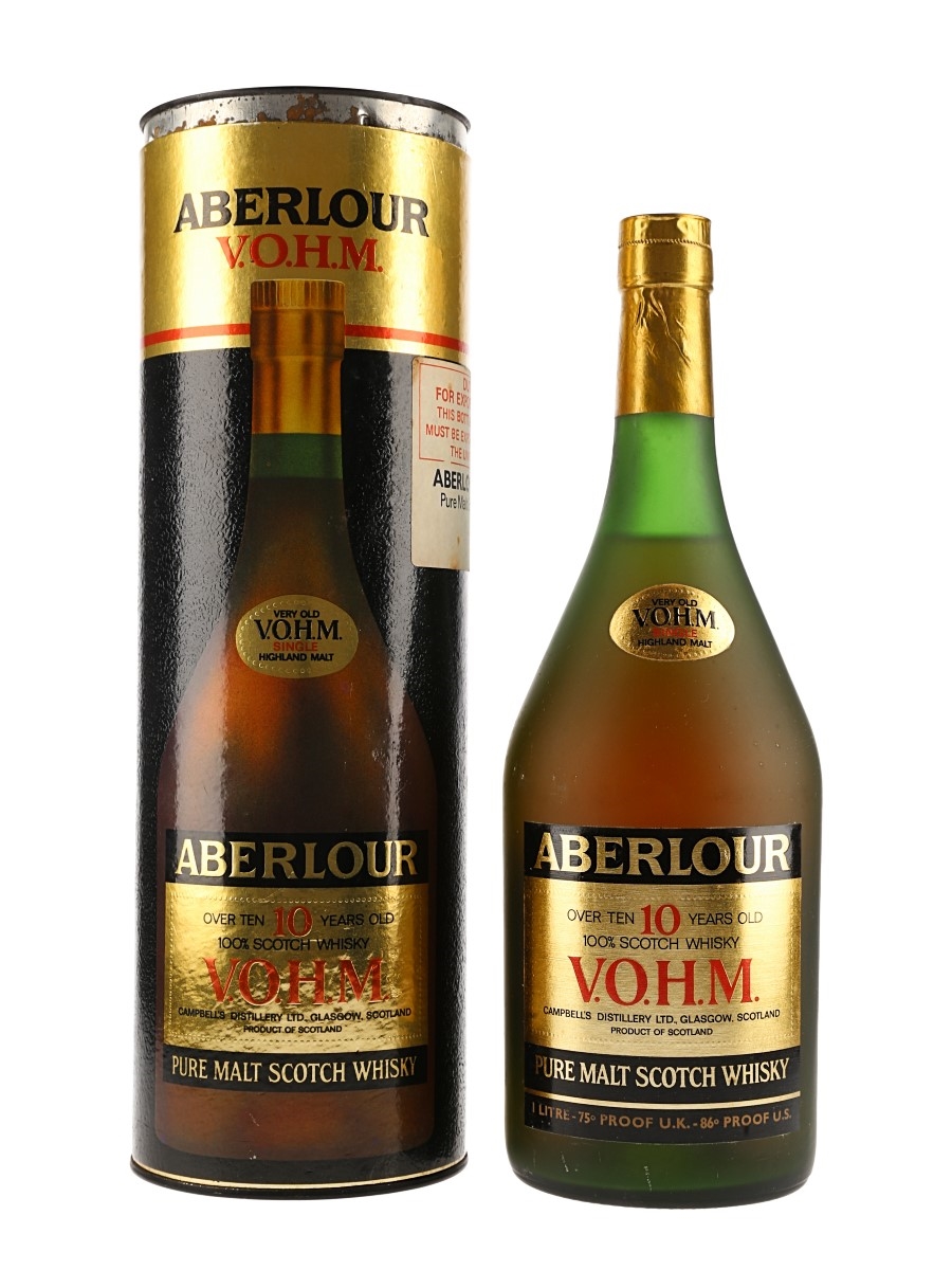 Aberlour 10 Year Old VOHM Bottled 1970s-1980s - Duty Free 100cl / 43%