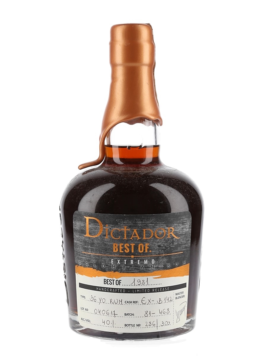 Dictador Best Of 1981 36 Year Old Rum  70cl / 40%
