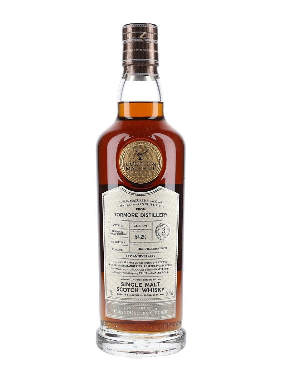 Tormore 1993 27 Year Old Connoisseurs Choice Bottled 2020 - Gordon & MacPhail 125th Anniversary 70cl / 54.2%