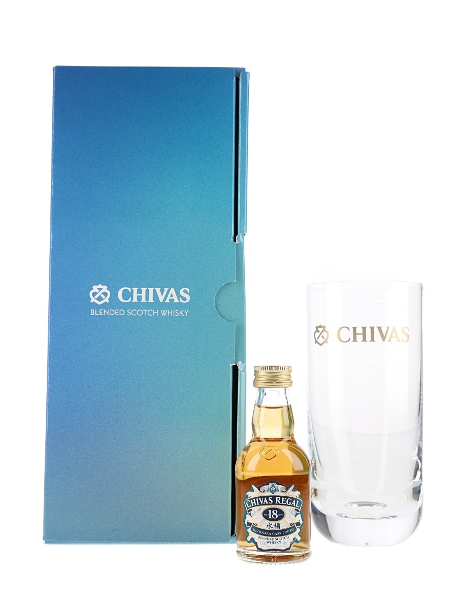 Chivas Regal 18 Year Old Mizunara Glass Gift Set - Japanese Release 5cl / 43%