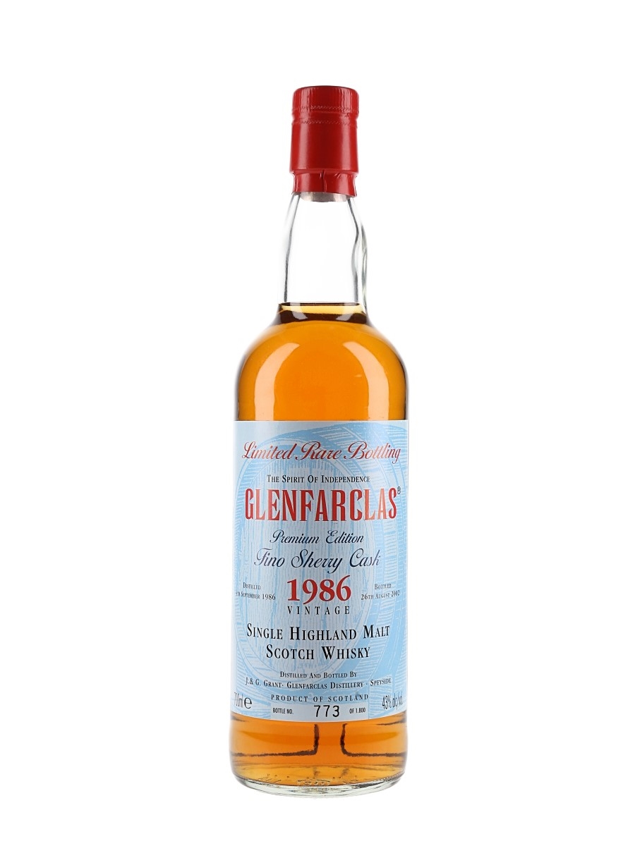 Glenfarclas 1986 15 Year Old Fino Sherry Bottled 2002 - J&G Grant 70cl / 43%