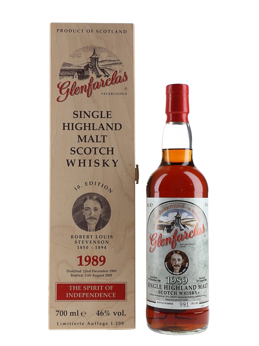Glenfarclas 1989 The Spirit Of Independence Bottled 2005 - Edition No.10 - Robert Louis Stevenson 70cl / 46%
