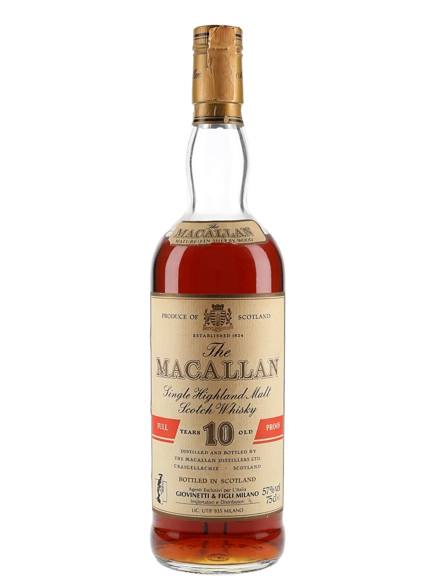 Macallan 10 Year Old 100 Proof Bottled 1980s 75cl / 57%