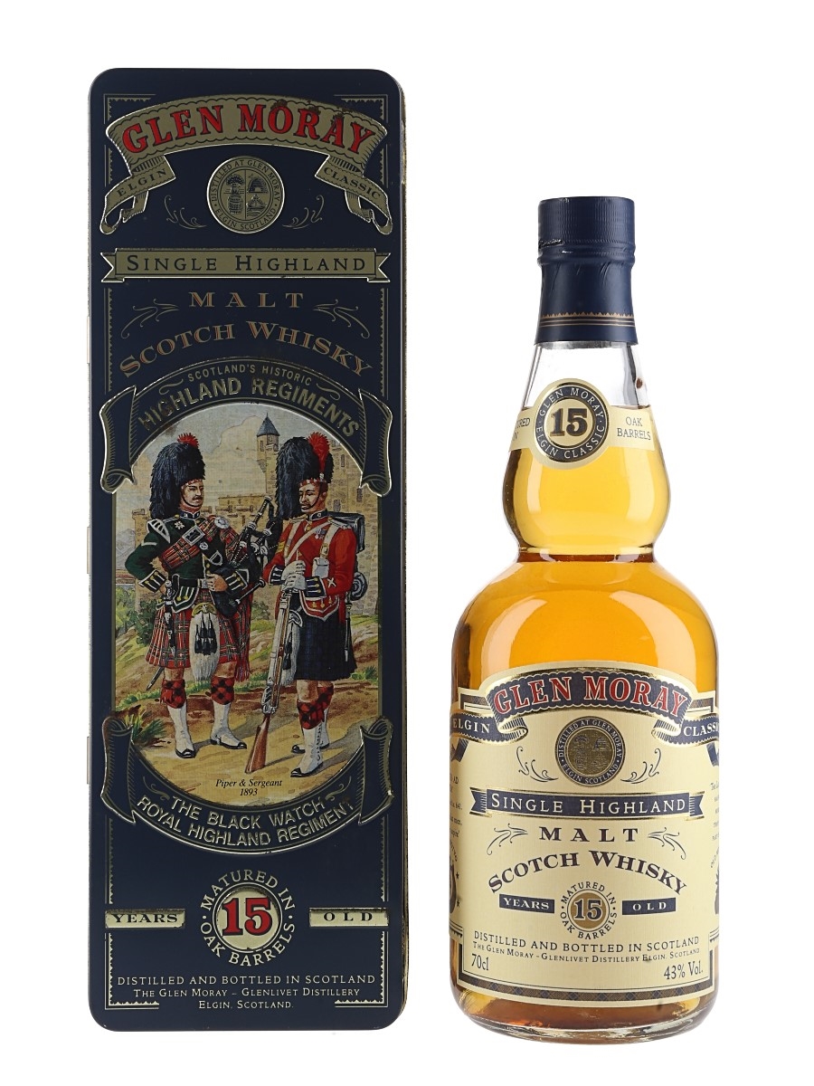 Glen Moray 15 Year Old Bottled 1990s - Scotland's Historic Highland Regiments 70cl / 43%