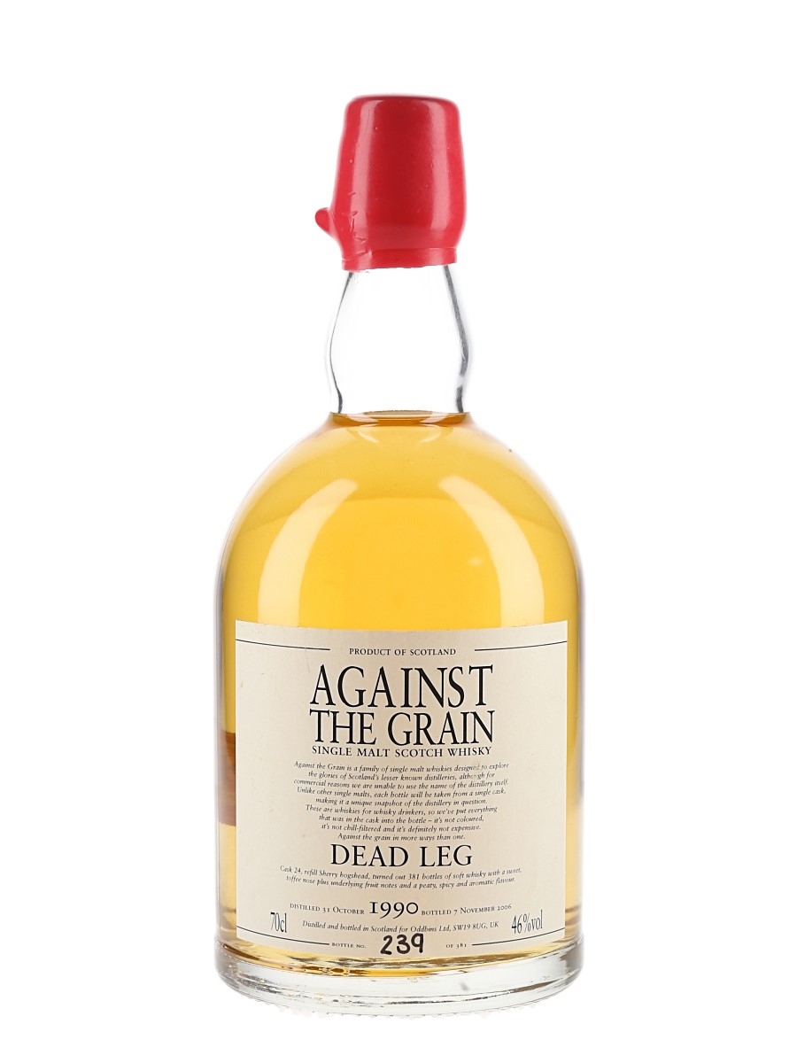 Against The Grain Dead Leg 1990 16 Year Old Bottled 2006 - Oddbins 70cl / 46%