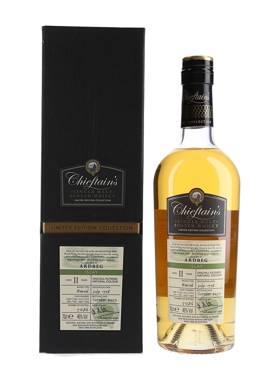 Ardbeg 1998 11 Year Old Bottled 2009 - Chieftain's Limited Edition Collection 70cl / 46%