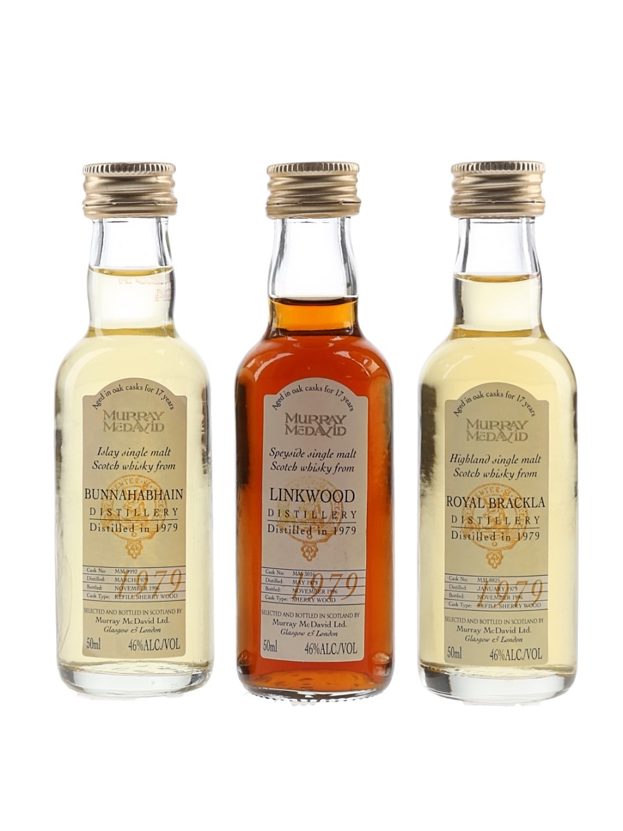 Linkwood, Royal Brackla & Bunnahabhain 1979 17 Year Old Bottled 1996 - Murray McDavid 3 x 5cl / 46%