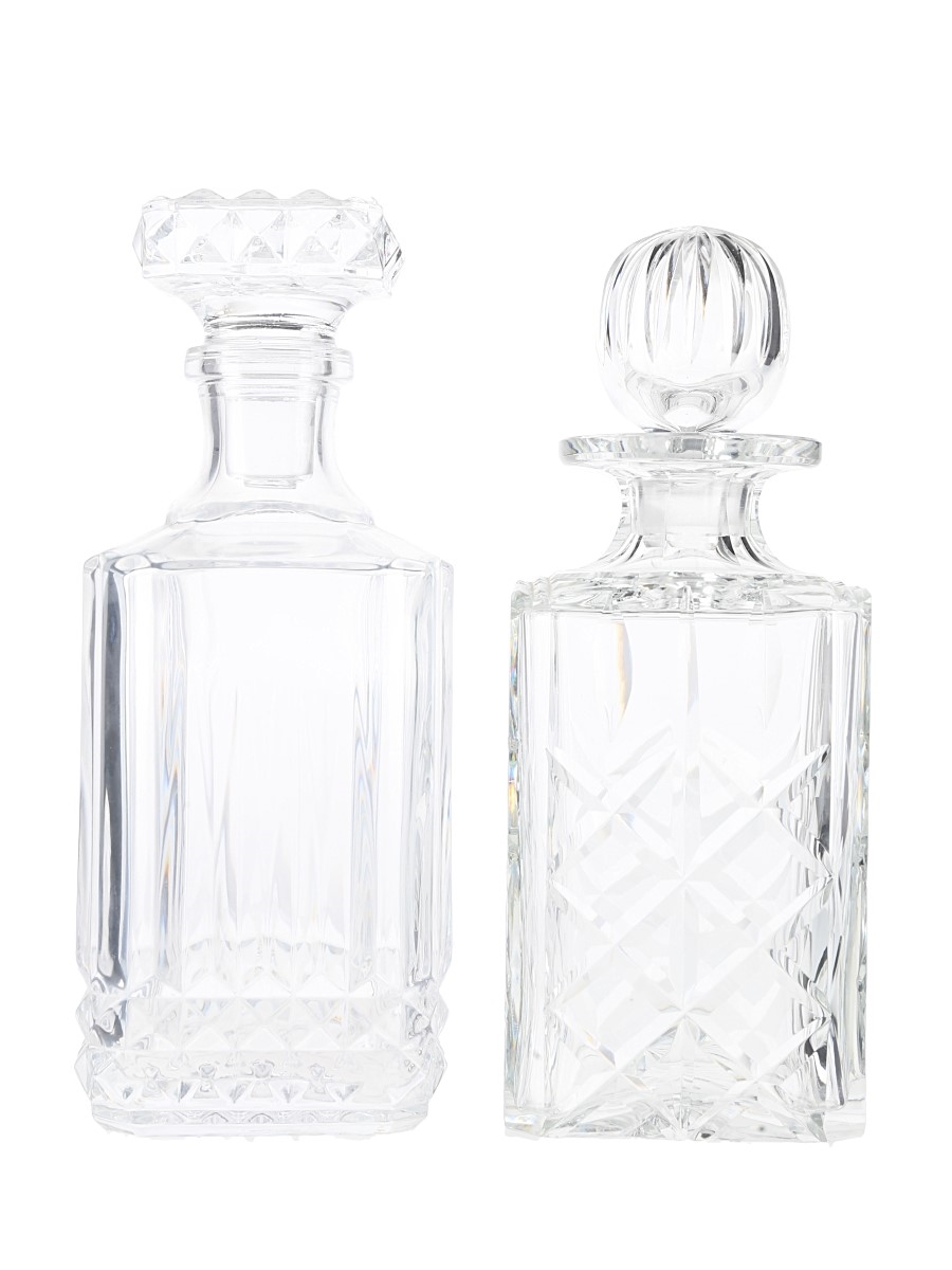 Crystal Decanter With Stopper  2 x 25cm Tall