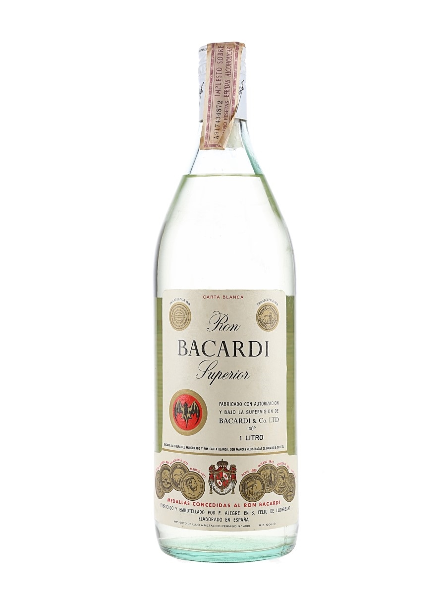 Bacardi Carta Blanca Bottled 1960s-1970s - Spain 100cl / 40%