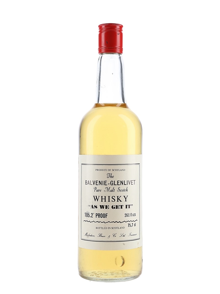 Balvenie Glenlivet As We Get It Bottled 1970s - Macfarlane Bruce & Co. Ltd 75.7cl / 60%