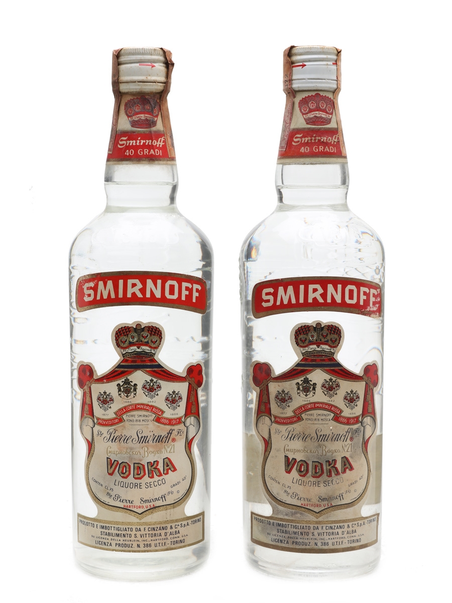 Smirnoff Red Label Bottled 1970s 2 x 75cl / 40%