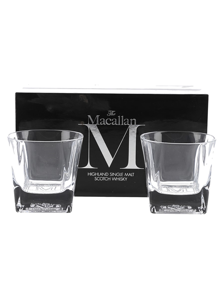 Macallan M Whisky Glasses  8.5cm Tall