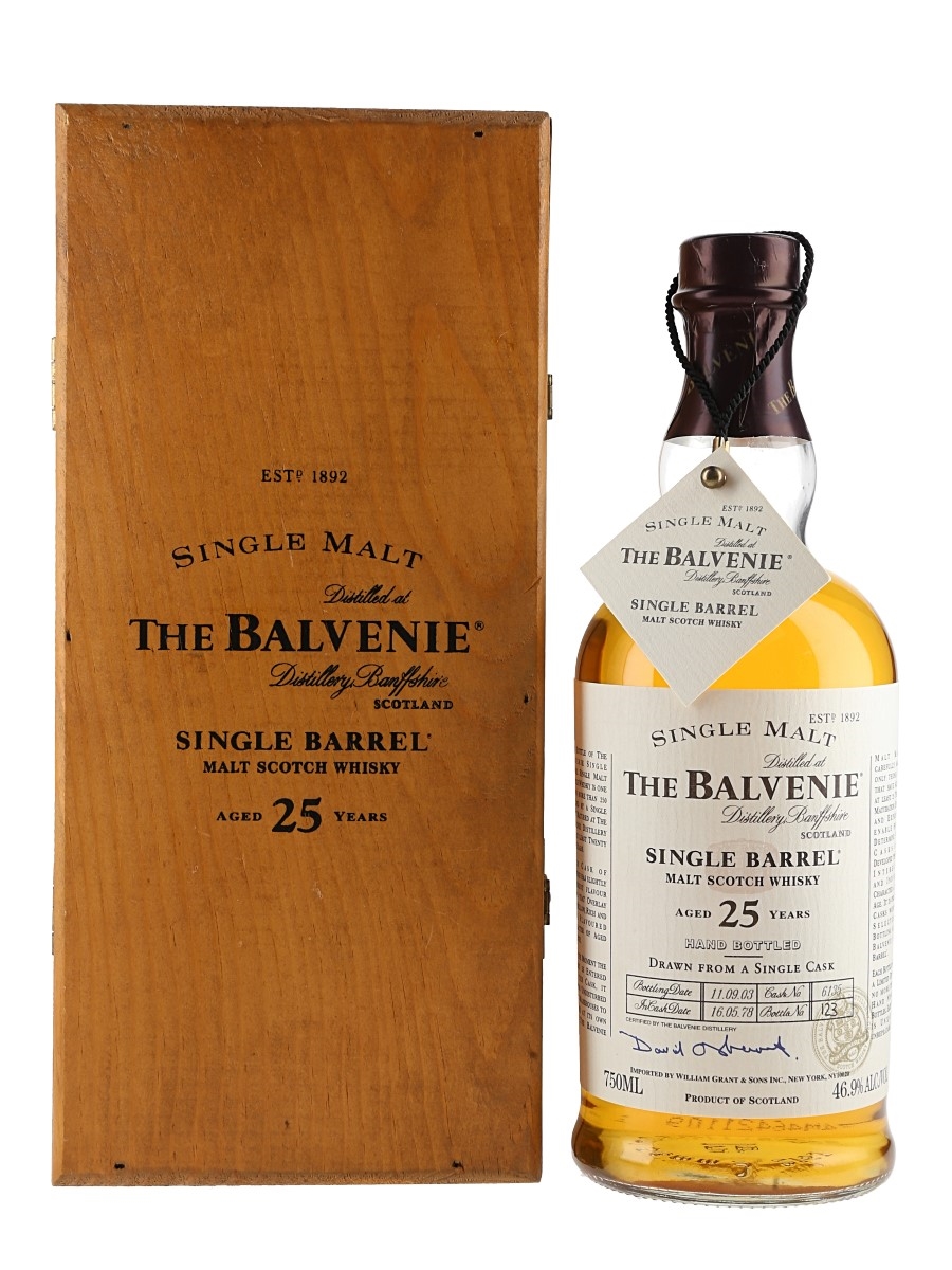Balvenie 1978 25 Year Old Single Barrel 6135 Bottled 2003 75cl / 46.9%