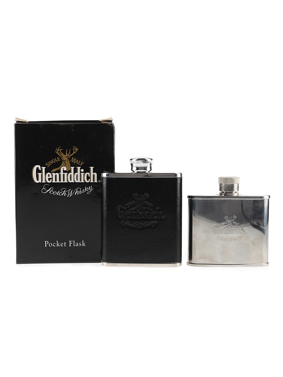 Glenfiddich Stainless Hip Flask  7.5cm & 9cm Tall