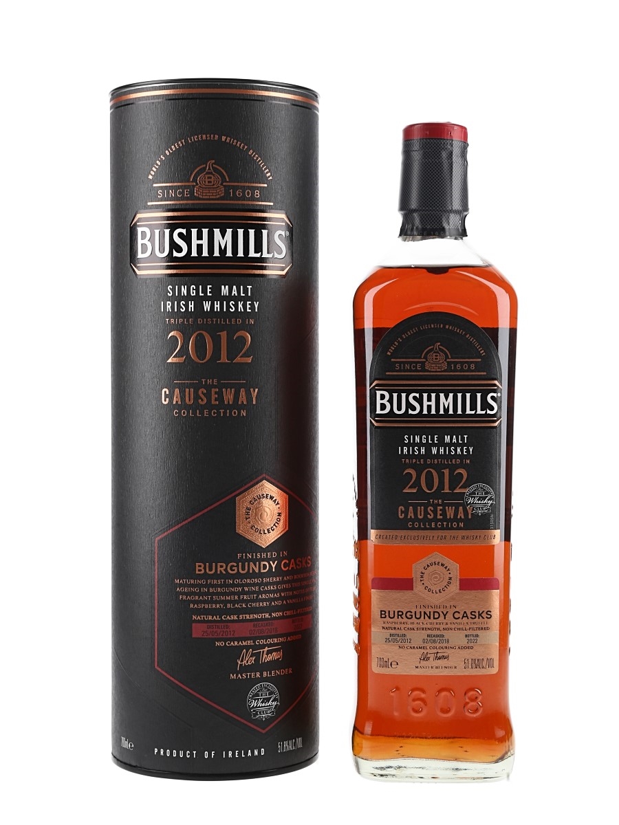 Bushmills 2012 Burgundy Casks Recasked 2018 - Bottled 2022 70cl / 51.8%
