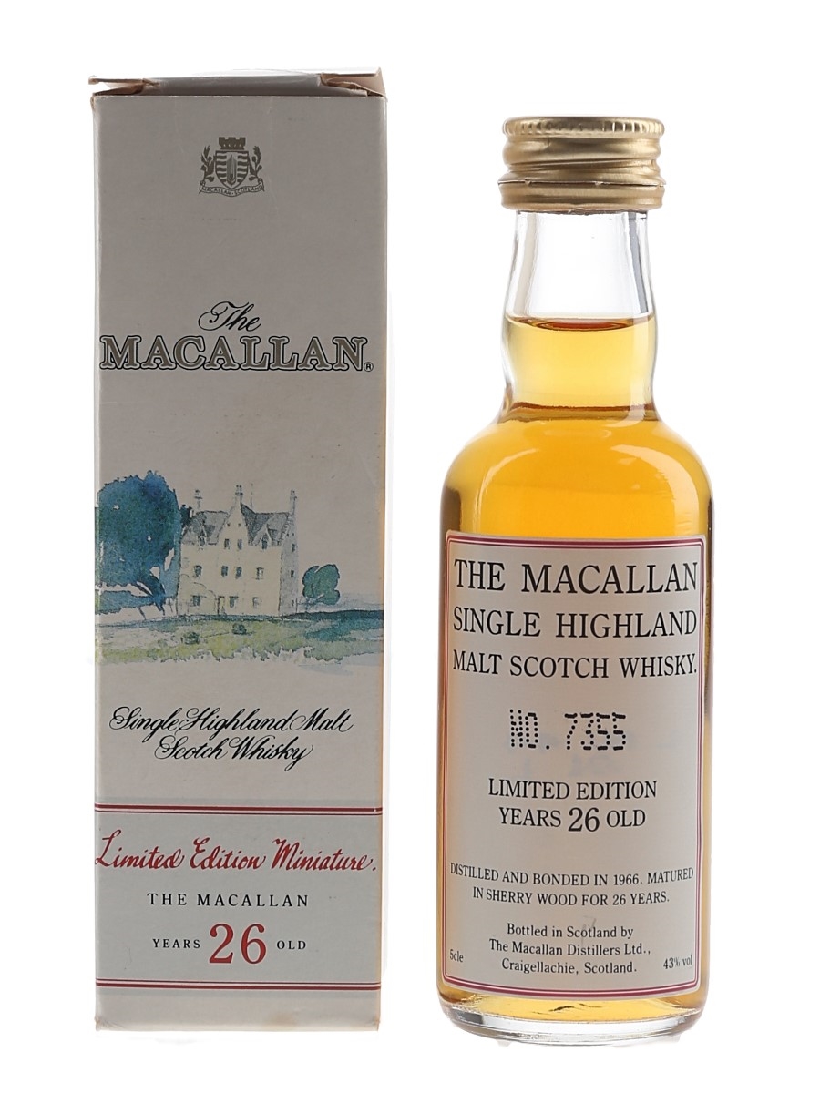 Macallan 1966 26 Year Old Limited Edition Bottle Number 7355 5cl / 43%