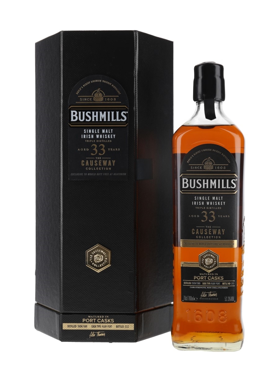 Bushmills 1989 33 Year Old The Causeway Collection Exclusive To World Duty Free At Heathrow 70cl / 53.3%