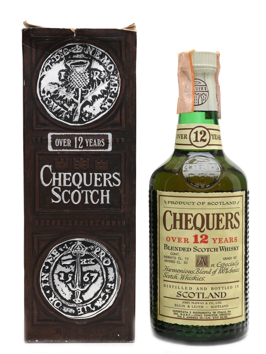 Chequers 12 Year Old Bottled 1960 - 1970s - Numbered Bottled 75cl / 40%