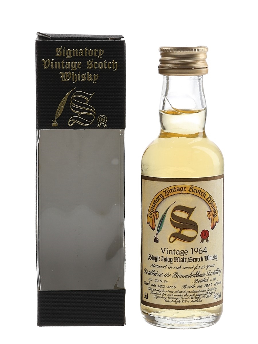 Bunnahabhain 1964 25 Year Old Bottled 1990 - Signatory Vintage 5cl / 46%