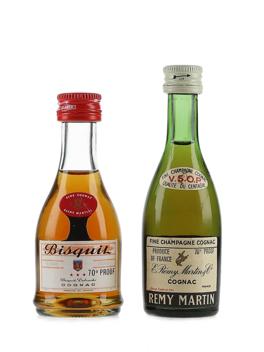 Remy Martin VSOP & Bisquit 3 Star Bottled 1970s 2 x 3cl / 40%