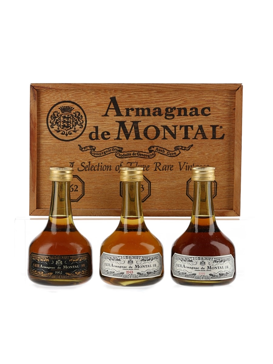 Armagnac de Montal Napoleon とサリニャック3本セット Armagnac de Montal - A Selection of Three Rare Vintages - Lot