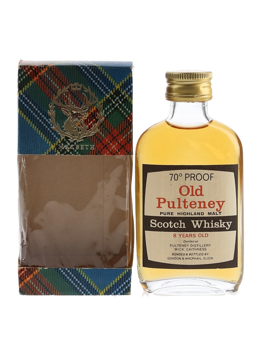 Old Pulteney 8 Year Old 70 Proof Bottled 1970s - Gordon & MacPhail 5cl / 40%
