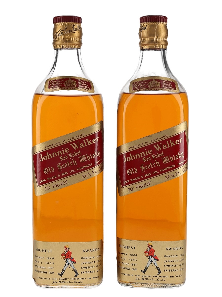 Johnnie Walker Red Label Bottled 1960s 2 x 75.7cl / 40%