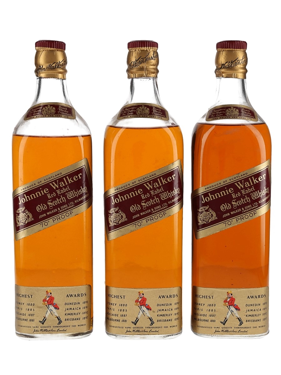 Johnnie Walker Red Label Bottled 1960s 3 x 75cl / 40%