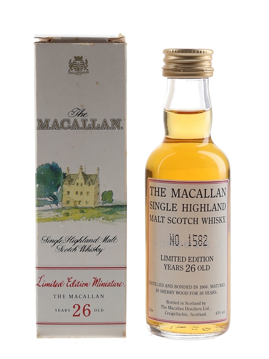 Macallan 1966 26 Year Old Limited Edition Bottle Number 1582 5cl / 43%