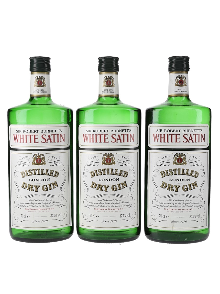 Sir Robert Burnett's White Satin Gin Bottled 1990s 3 x 70cl / 37.5%