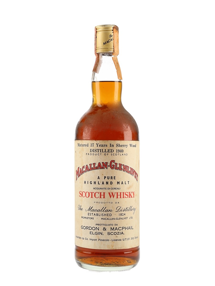 Macallan Glenlivet 1940 37 Year Old Bottled 1970s - Pinerolo 75cl / 43%