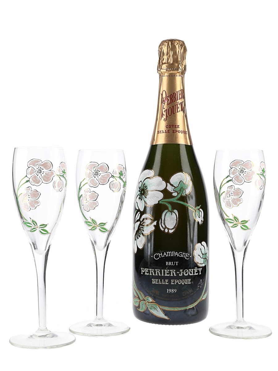 1989 Perrier Jouet Belle Epoque With Champagne Flutes 75cl / 12.5%