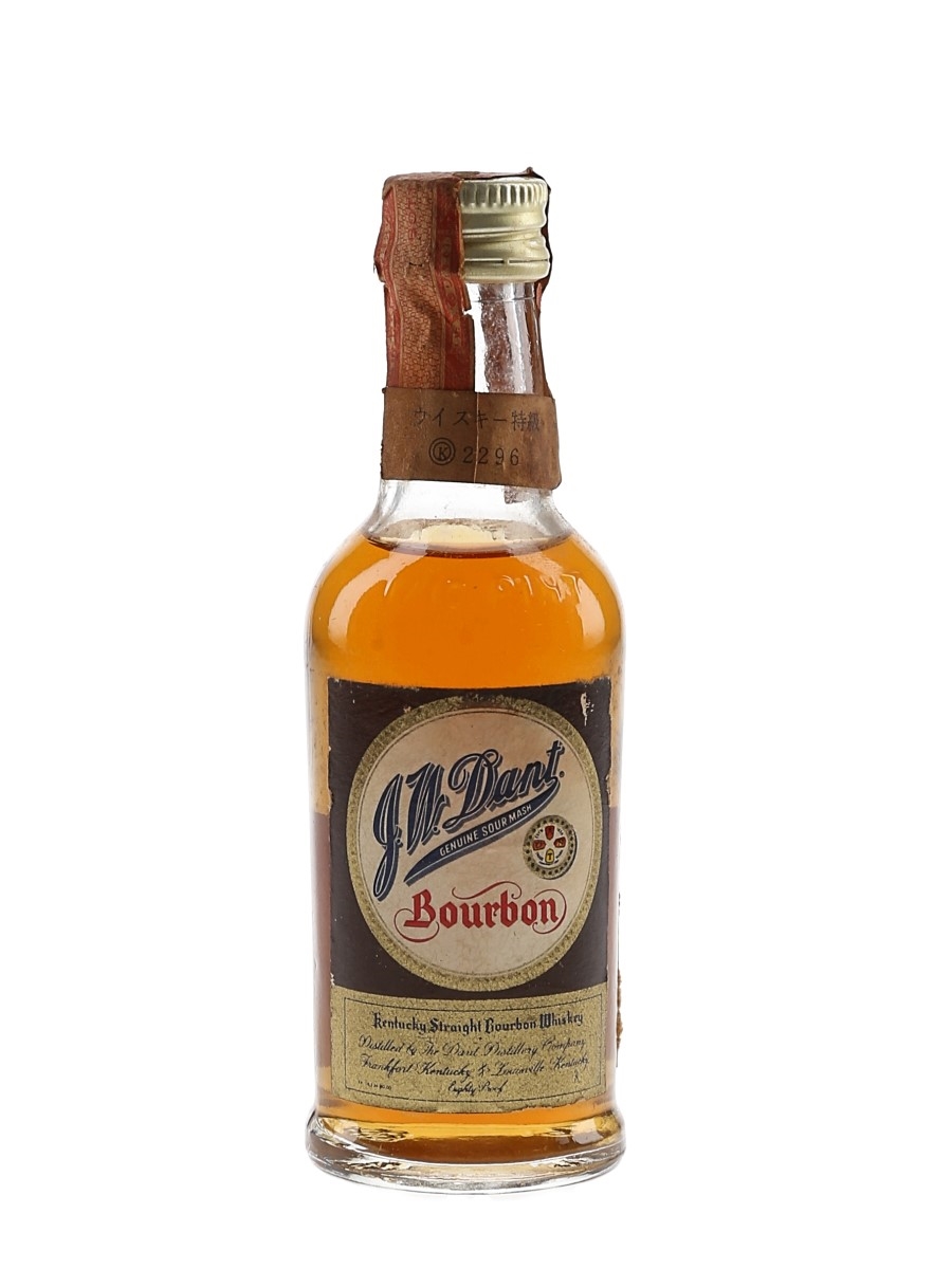 J W Dant Genuine Sour Mash Bourbon Bottled 1960s - Japan Import 4.8cl / 43%