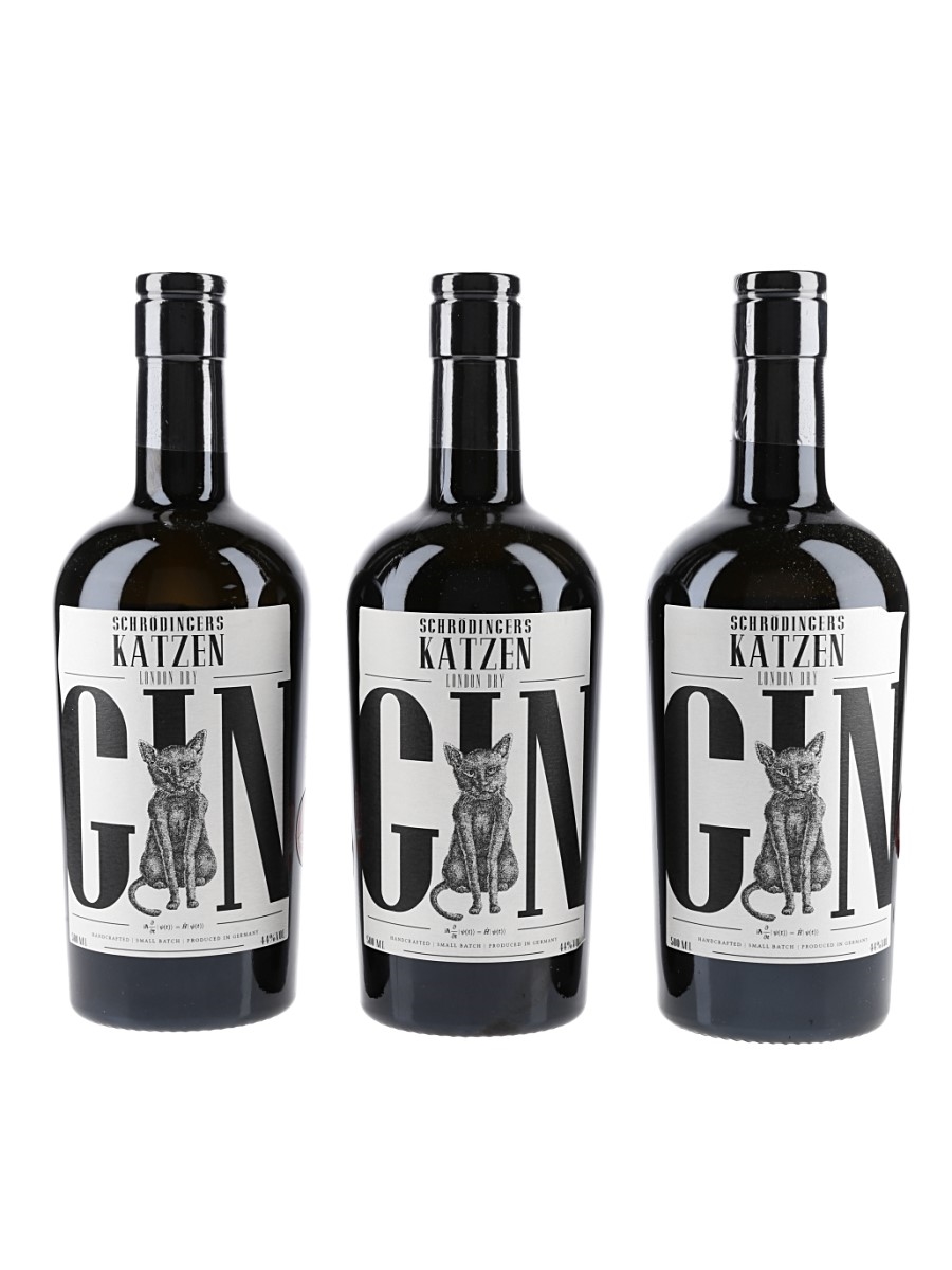 Schrodinder's Katzen London Dry Gin Bottled 2021 - Batch 026 3 X 50cl / 44%
