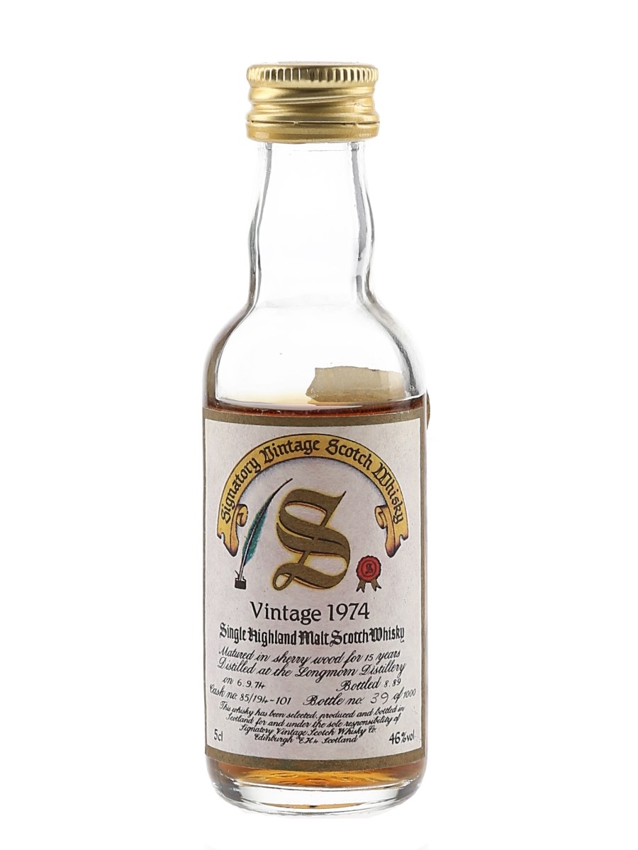 Longmorn 1974 15 Year Old Bottled 1989 - Signatory Vintage 5cl / 46%