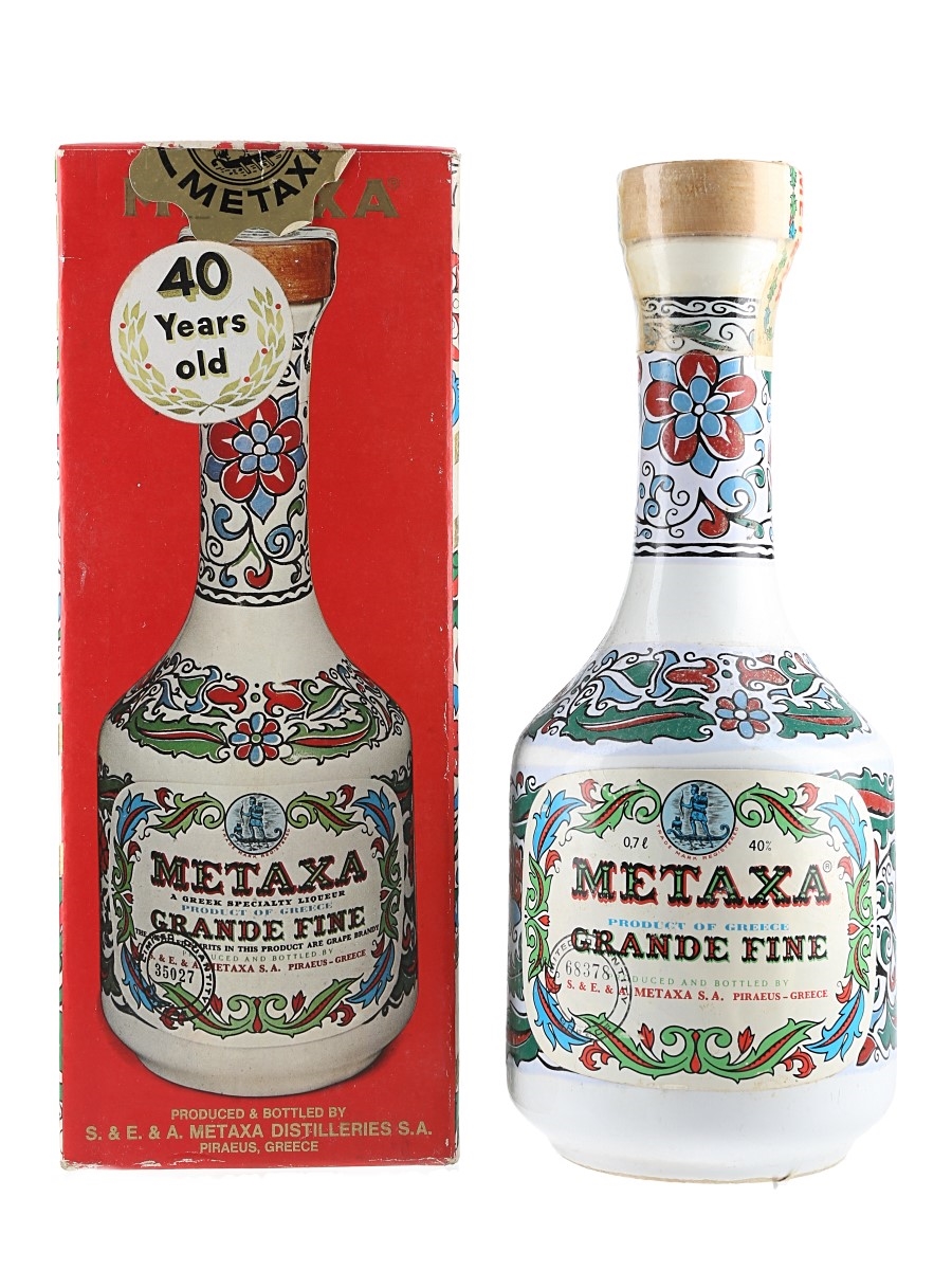 Metaxa Grande Fine 40 Year Old Bottled 1980s - Export Market 70cl / 40%