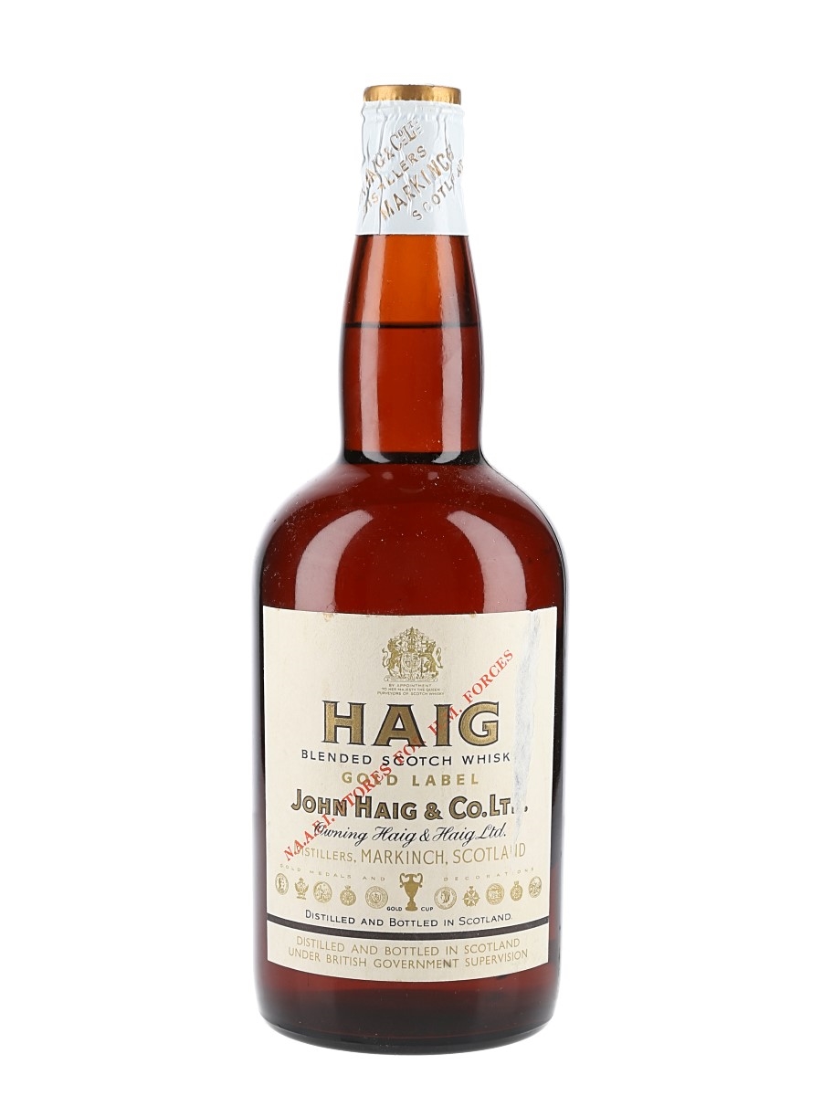 Haig Gold Label Spring Cap Bottled 1950s-1960s - NAAFI Stores 75cl