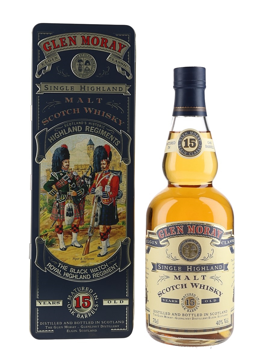 Glen Moray 15 Year Old Bottled 1990s - Scotland's Historic Highland Regiments 70cl / 40%