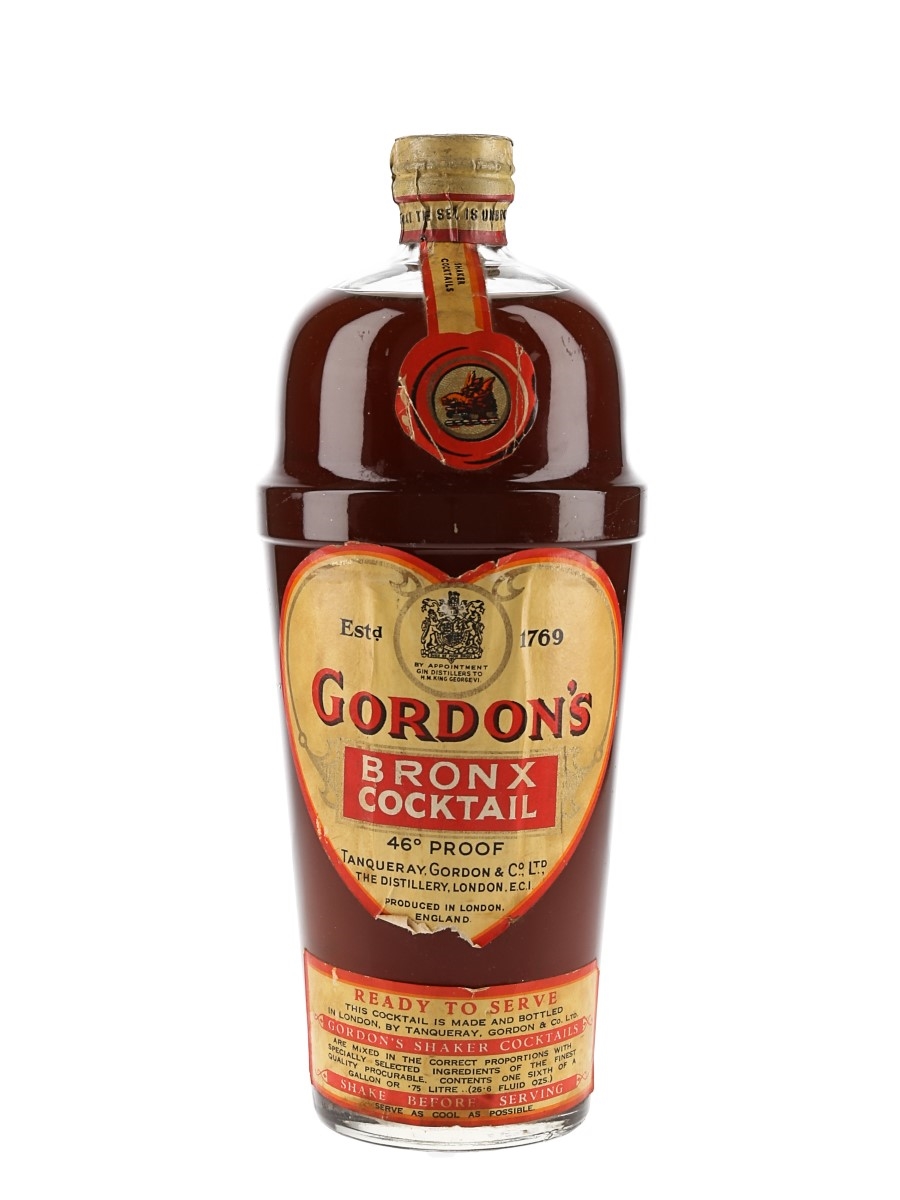 Gordon's Bronx Cocktail Spring Cap Bottled 1940s 75.7cl / 26.3%
