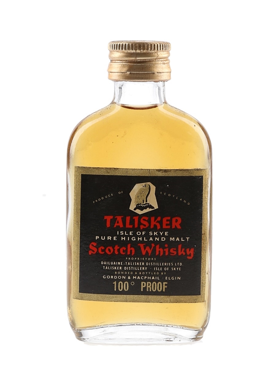 Talisker 100 Proof Black Label Gold Eagle Bottled 1970s-1980s - Gordon & MacPhail 5cl / 57%