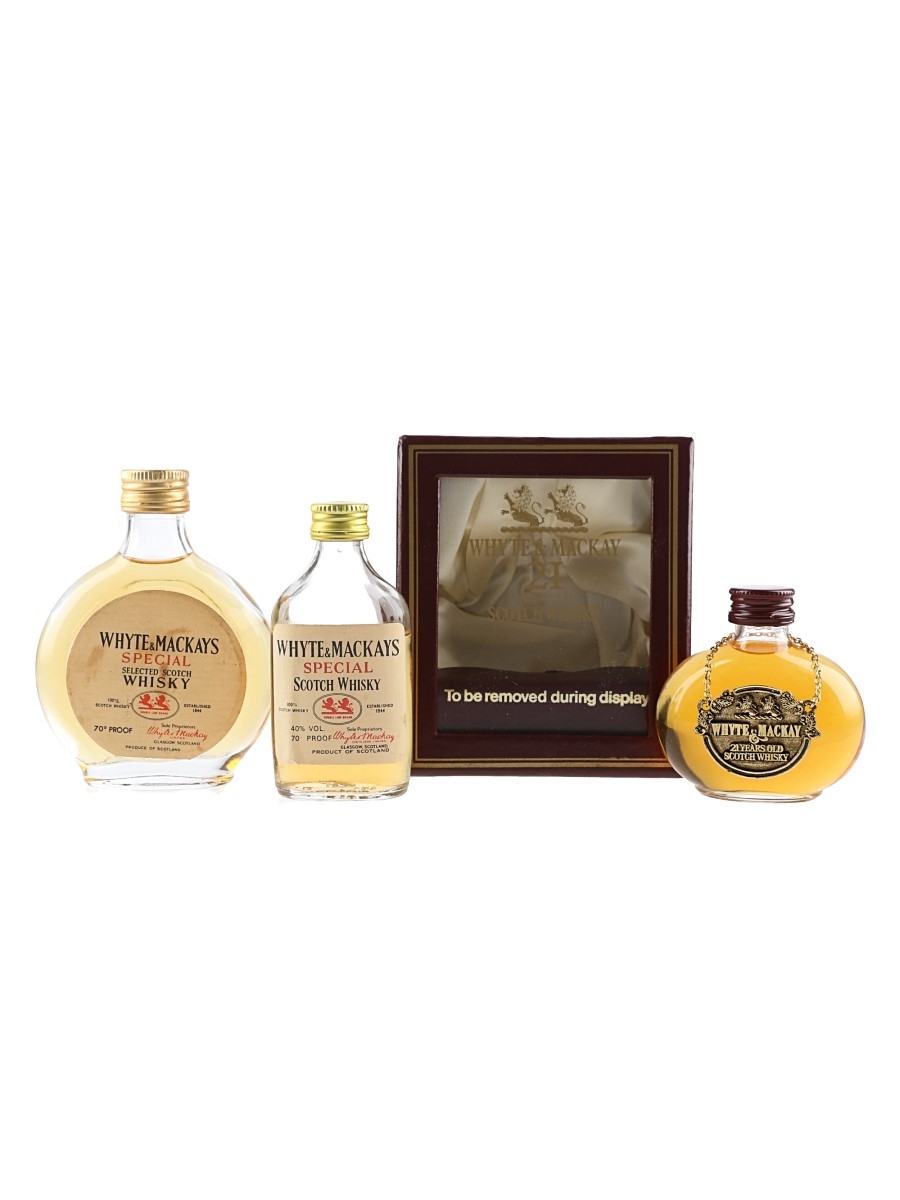 Whyte & Mackay 21 Year Old & Special Bottled 1970s-1980s 3 x 5cl