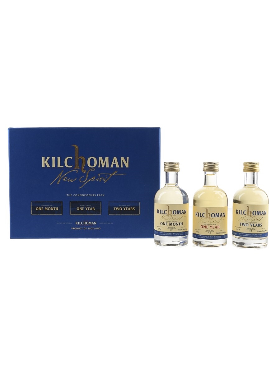 Kilchoman New Spirit - The Connoisseurs Pack One Month, One Year & Two Year Old 3 x 5cl