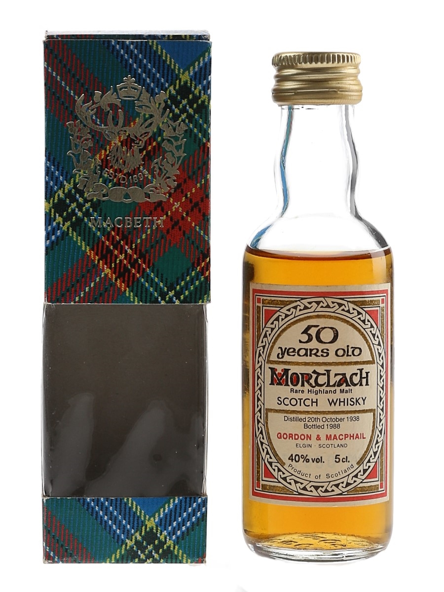 Mortlach 1938 50 Year Old Bottled 1988 - Gordon & MacPhail 5cl / 40%