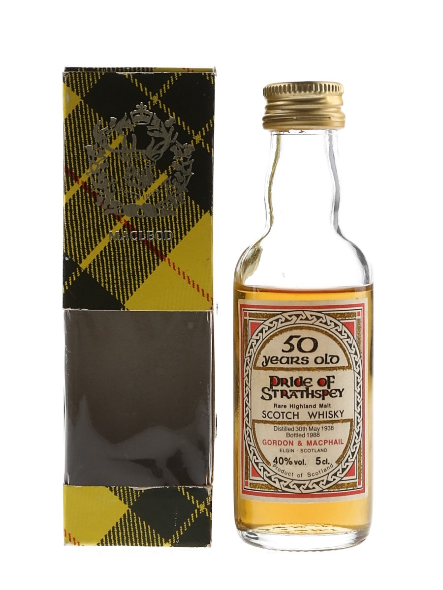 Pride Of Strathspey 1938 50 Year Old Bottled 1988 - Gordon & MacPhail 5cl / 40%